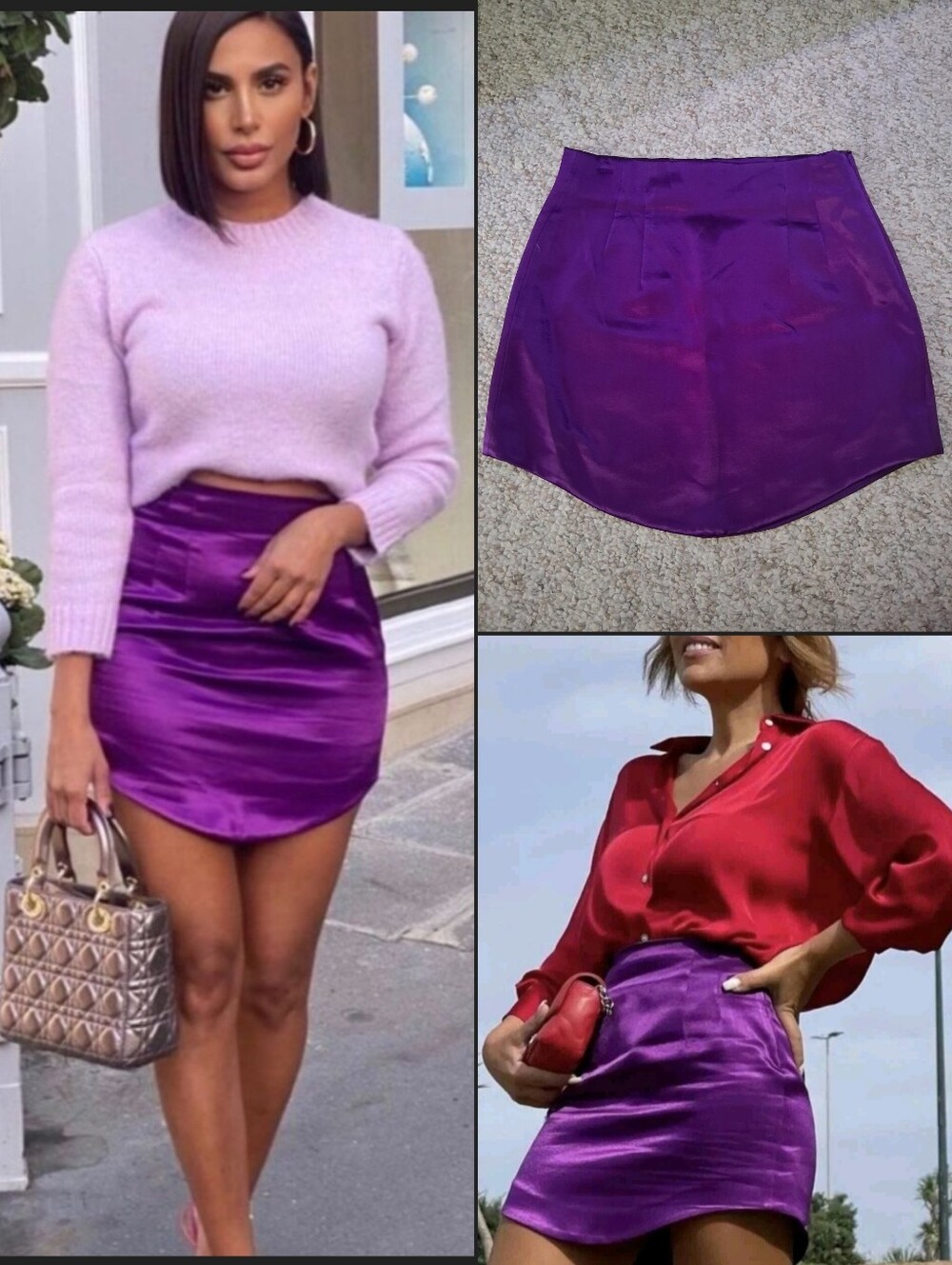 Bloggers Fav! Zara Satin Purple Mini Skirt